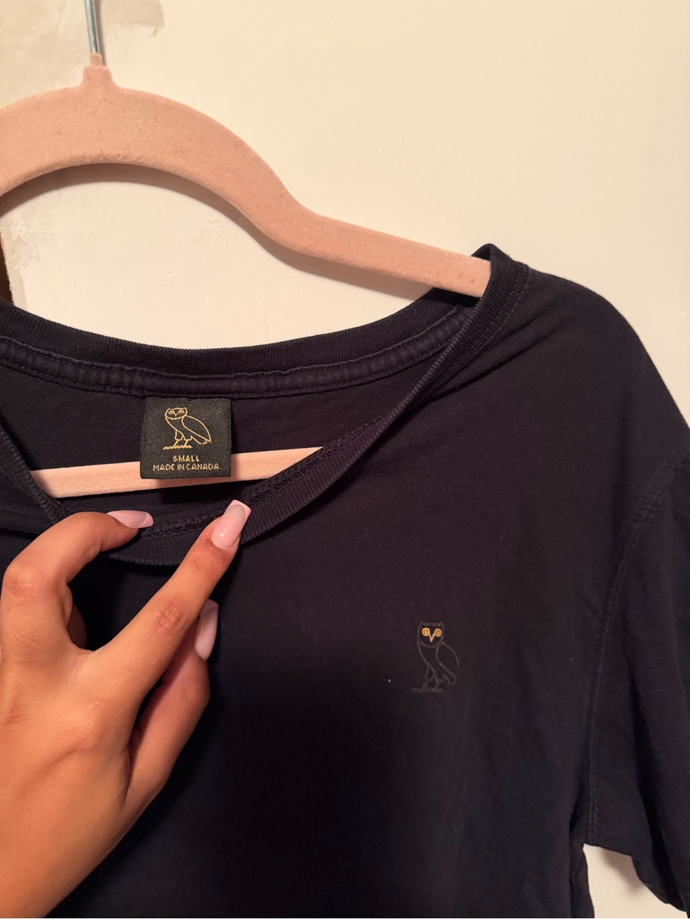 OVO Black Crop Top with Gold Owl Logo